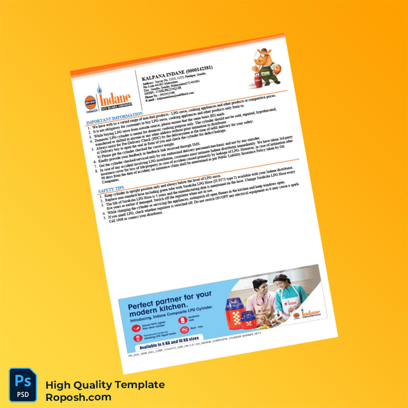 India Kalpana Indane Tax Invoice Template in Word and PDF formats 2 page India Kalpana Indane Tax Invoice Template in Word and PDF formats 2 page