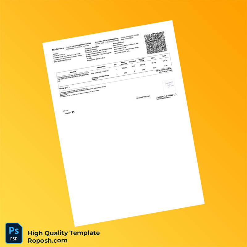 India Kapoor Traders Tax Invoice Template in Word and PDF formats 3 page India Kapoor Traders Tax Invoice Template in Word and PDF formats 3 page