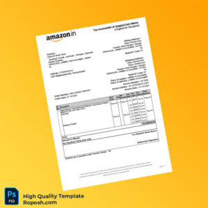 India Kashmir Book Store Invoice Template in Word and PDF formats