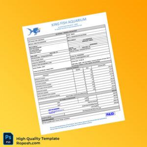 India King Fish Aquarium Tax Invoice Template in Word and PDF formats