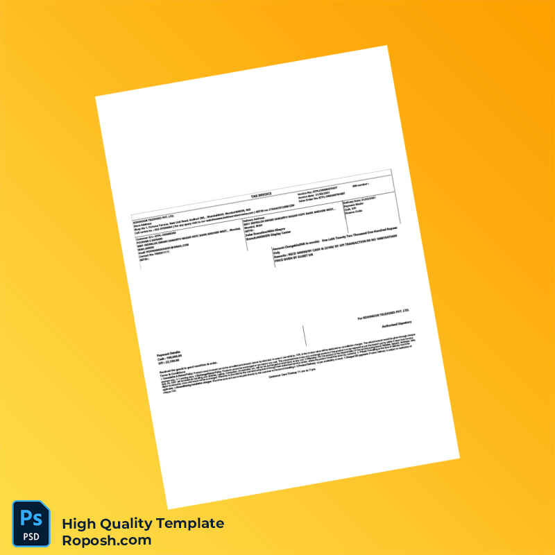 India Kohinoor Televideo Tax Invoice Template in Word and PDF formats 2 page India Kohinoor Televideo Tax Invoice Template in Word and PDF formats 2 page