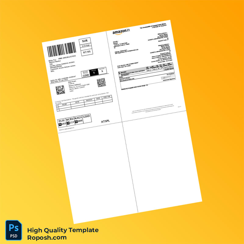 India Kuldeep Invoice Template in Word and PDF formats India Kuldeep Invoice Template in Word and PDF formats