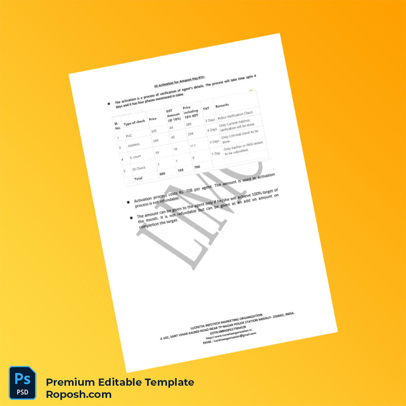 Customizable India Lucretia Infotech Marketing Organization Employment Verification Letter Word & PDF Template 6 page Customizable India Lucretia Infotech Marketing Organization Employment Verification Letter Word & PDF Template 6 page