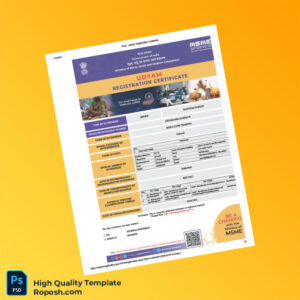 India MSME Registration Certificate Template in Word and PDF formats 3 page India MSME Registration Certificate Template in Word and PDF formats 3 page