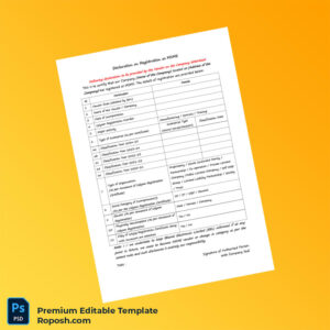 Customizable India MSME Registration Declaration Editable Word & PDF Template 2 page Customizable India MSME Registration Declaration Editable Word & PDF Template 2 page