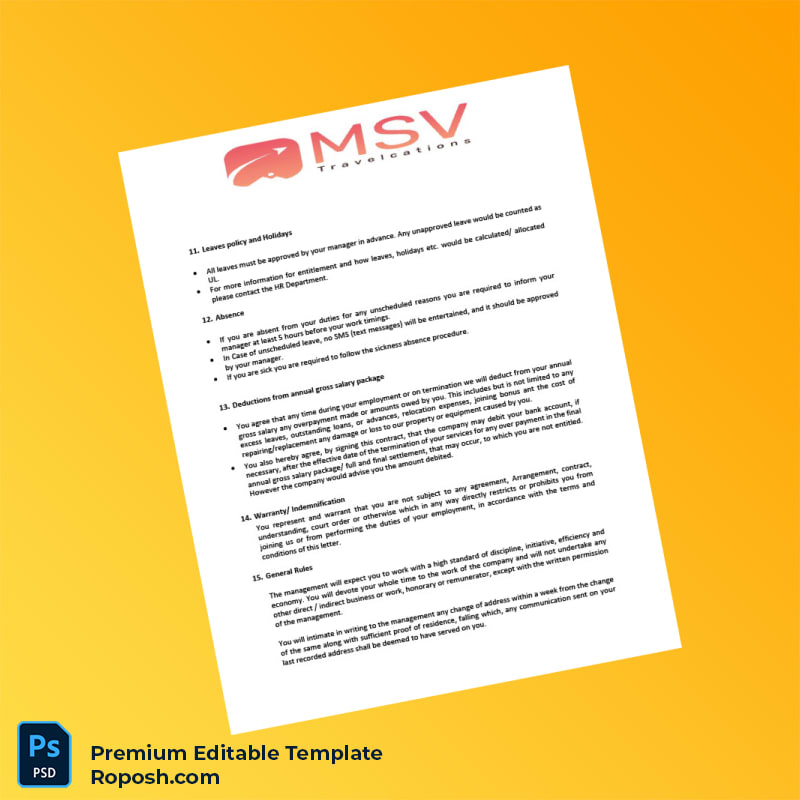 Customizable India MSV Travelcations Pvt Ltd Employment Verification Letter Word & PDF Template 6 page Customizable India MSV Travelcations Pvt Ltd Employment Verification Letter Word & PDF Template 6 page