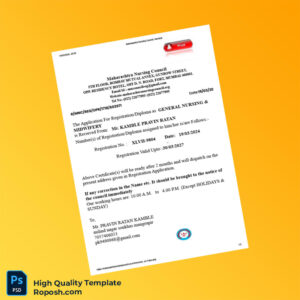 India Maharashtra Nursing Council Registration Certificate Template in Word and PDF formats 2 page India Maharashtra Nursing Council Registration Certificate Template in Word and PDF formats 2 page