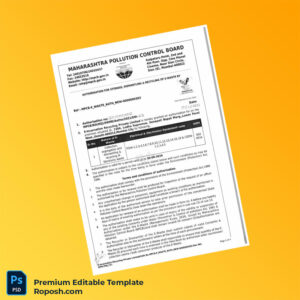Customizable India Maharashtra Pollution Control Board Registration Certificate Editable Word & PDF Template 5 page Customizable India Maharashtra Pollution Control Board Registration Certificate Editable Word & PDF Template 5 page