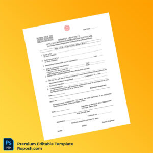 Customizable India Manipur University Migration Certificate Application Form Editable Word & PDF Template 2 page Customizable India Manipur University Migration Certificate Application Form Editable Word & PDF Template 2 page