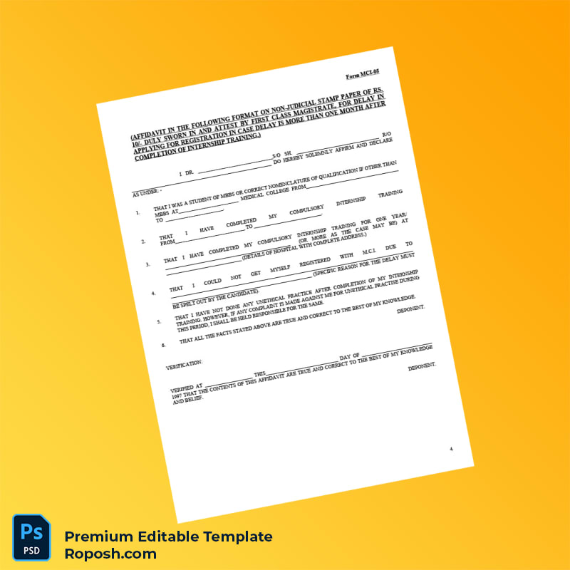 Customizable India Medical Council Registration Certificate Editable Word & PDF Template 8 page Customizable India Medical Council Registration Certificate Editable Word & PDF Template 8 page