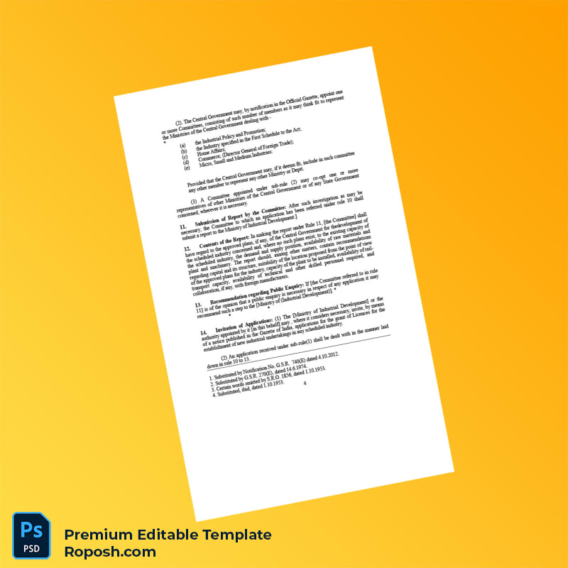 Customizable India Ministry of Industry Registration Certificate Editable Word & PDF Template 8 page Customizable India Ministry of Industry Registration Certificate Editable Word & PDF Template 8 page