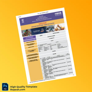 India Ministry of Micro Small and Medium Enterprises Udyam Registration Certificate in Word and PDF formats 2 page