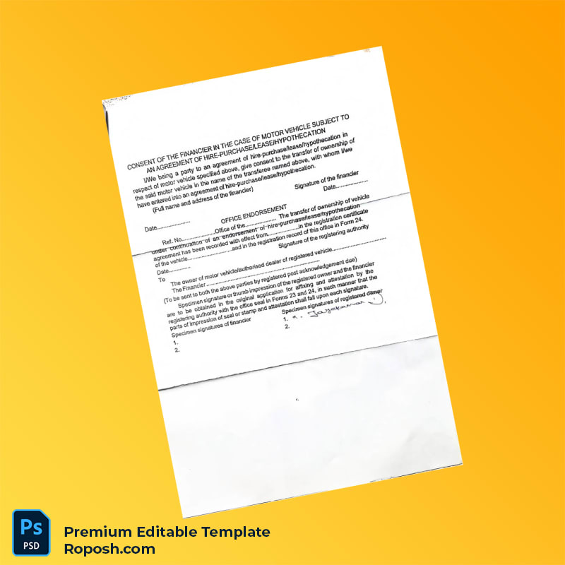 Customizable India Motor Vehicle Transfer of Ownership Certificate Editable Word & PDF Template 3 page Customizable India Motor Vehicle Transfer of Ownership Certificate Editable Word & PDF Template 3 page