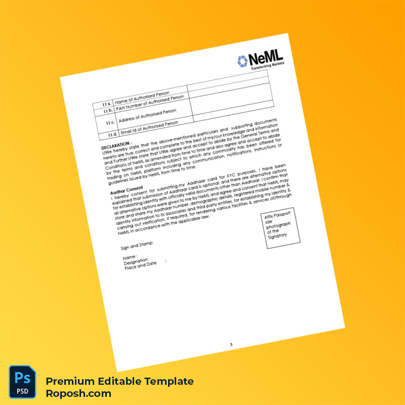 Customizable India NCDEX e Markets Limited Commodity Participant Registration Form Editable Word & PDF Template 5 page Customizable India NCDEX e Markets Limited Commodity Participant Registration Form Editable Word & PDF Template 5 page