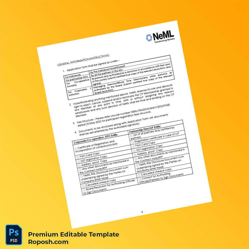 Customizable India NCDEX e Markets Limited Commodity Participant Registration Form Editable Word & PDF Template 5 page Customizable India NCDEX e Markets Limited Commodity Participant Registration Form Editable Word & PDF Template 5 page