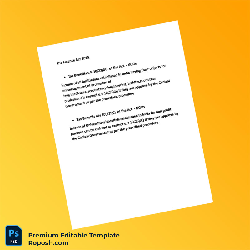 Customizable India NGO Registration Act Document Editable Word & PDF Template 6 page Customizable India NGO Registration Act Document Editable Word & PDF Template 6 page