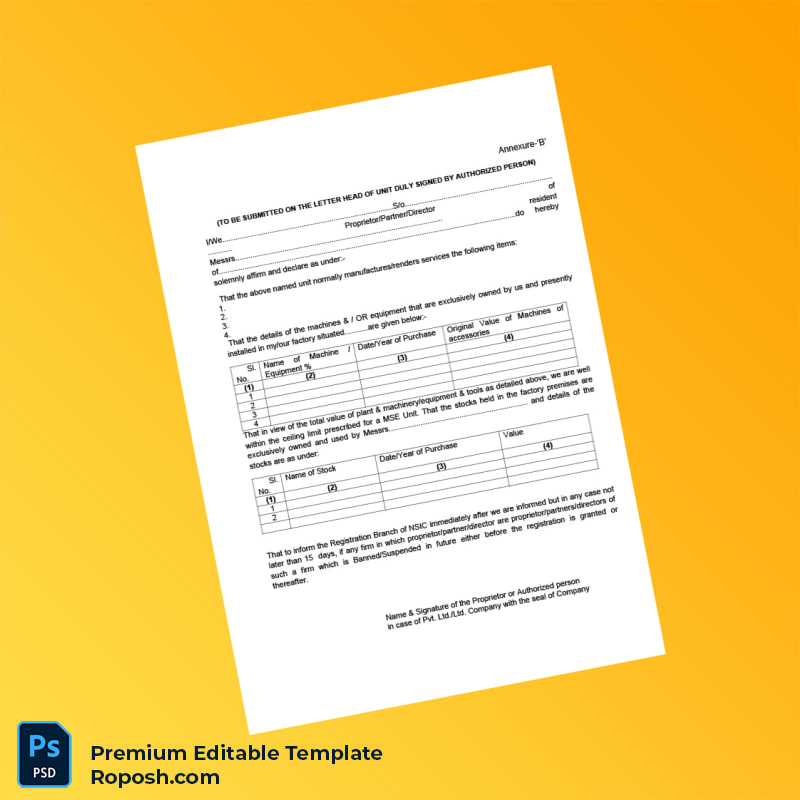 Customizable India NSIC Renewal Notice Editable Word & PDF Template 7 page Customizable India NSIC Renewal Notice Editable Word & PDF Template 7 page