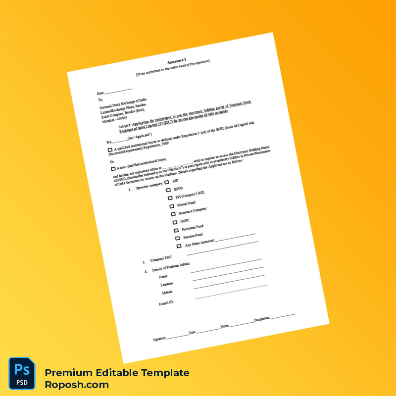 Customizable India National Stock Exchange Investor Registration Checklist Editable Word & PDF Template 3 page Customizable India National Stock Exchange Investor Registration Checklist Editable Word & PDF Template 3 page