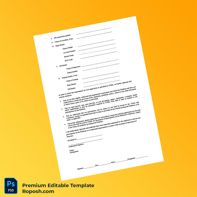 Customizable India National Stock Exchange Investor Registration Checklist Editable Word & PDF Template 3 page Customizable India National Stock Exchange Investor Registration Checklist Editable Word & PDF Template 3 page