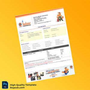 India Navyug Indane Tax Invoice Template in Word and PDF formats 2 page