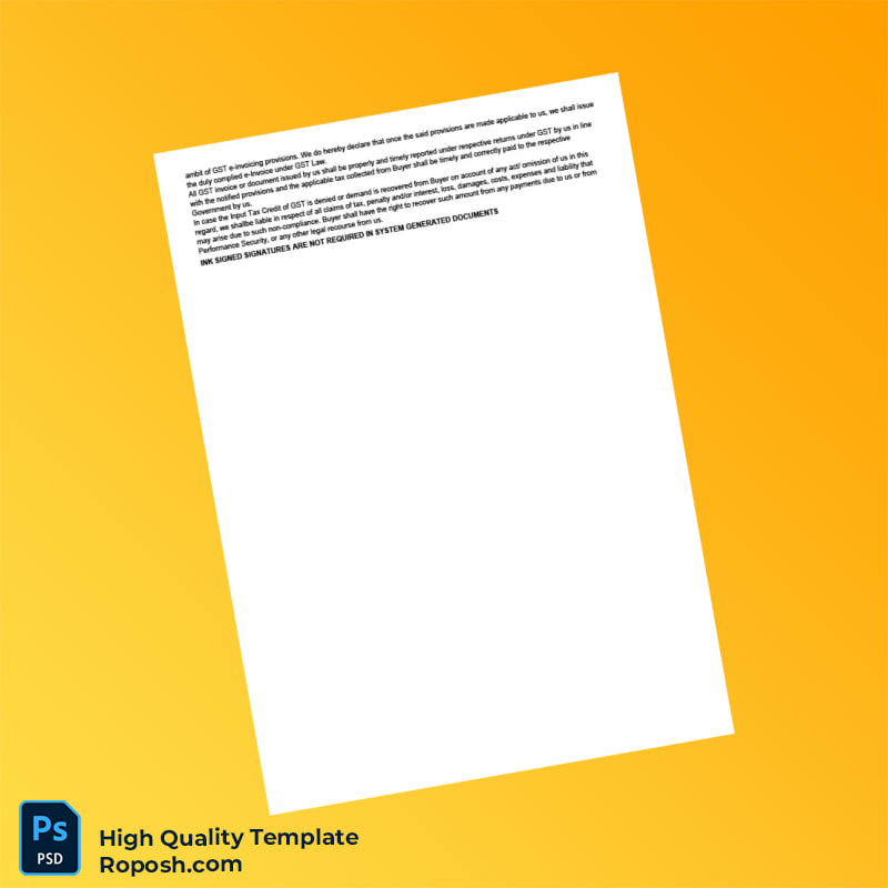 India Neeman Infra Solutions Private Limited Invoice Template in Word and PDF formats 2 page India Neeman Infra Solutions Private Limited Invoice Template in Word and PDF formats 2 page