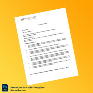 Customizable India Novho Careers Pvt Ltd Employment Offer Letter Word & PDF Template 4 page