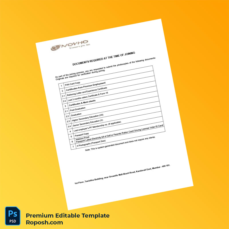 Customizable India Novho Careers Pvt Ltd Employment Offer Letter Word & PDF Template 4 page Customizable India Novho Careers Pvt Ltd Employment Offer Letter Word & PDF Template 4 page