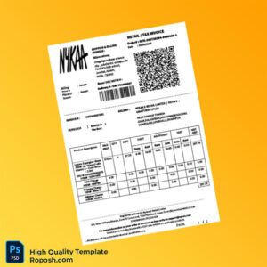 India Nykaa E-Retail Limited Invoice Template in Word and PDF formats 2 page India Nykaa E-Retail Limited Invoice Template in Word and PDF formats 2 page