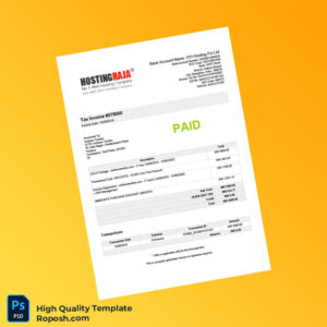 India OVI Hosting PVT LTD Tax Invoice Template in Word and PDF formats