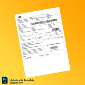 India PW Central Warehouse Invoice Template in Word and PDF formats