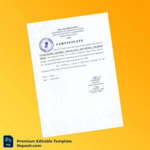 India Papum Pare District Editable Trust Registration Certificate Editable Word & PDF Template