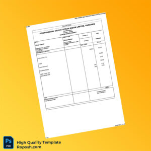 India Poorvanchal Vidhyut Vitran Nigam Limited Tax Invoice Template in Word and PDF formats