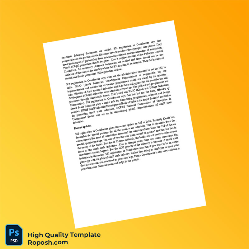 India Provisional SSI Registration Certificate Template in Word and PDF formats 2 page India Provisional SSI Registration Certificate Template in Word and PDF formats 2 page