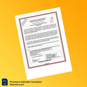 Customizable India Public Works Department Unemployed Engineer Registration Certificate Editable Word & PDF Template