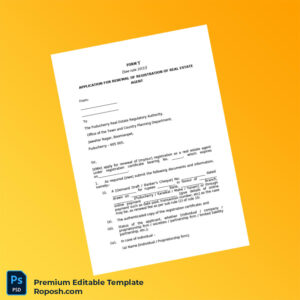 Customizable India Puducherry Real Estate Regulatory Authority Registration Certificate Editable Word & PDF Template 3 page