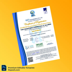 Customizable India QCS Management Pvt Ltd Certificate of Registration Editable Word & PDF Template Customizable India QCS Management Pvt Ltd Certificate of Registration Editable Word & PDF Template