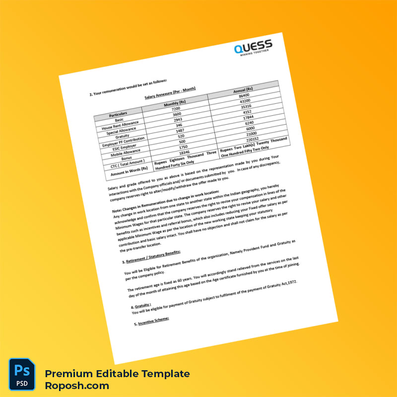 Customizable India Quess Corp Limited Salary Certificate Word & PDF Template 6 page Customizable India Quess Corp Limited Salary Certificate Word & PDF Template 6 page