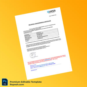 Customizable India Quess General Staffing Employment Certificate Word & PDF Template Customizable India Quess General Staffing Employment Certificate Word & PDF Template