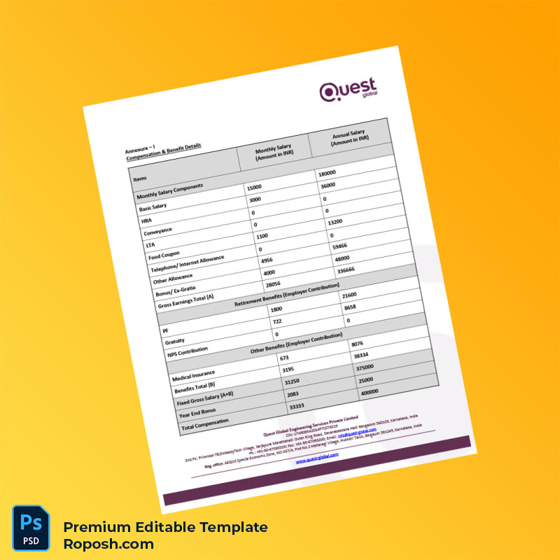 Customizable India Quest Global Employment Verification Letter Word & PDF Template 5 page Customizable India Quest Global Employment Verification Letter Word & PDF Template 5 page