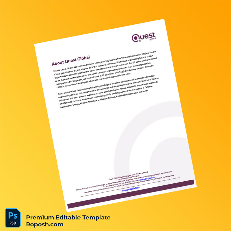 Customizable India Quest Global Employment Verification Letter Word & PDF Template 5 page Customizable India Quest Global Employment Verification Letter Word & PDF Template 5 page