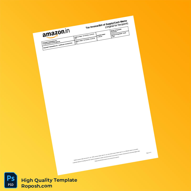 India RETAILEZ PRIVATE LIMITED Tax Invoice Template in Word and PDF formats 2 page India RETAILEZ PRIVATE LIMITED Tax Invoice Template in Word and PDF formats 2 page