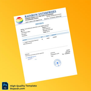 India Rainbow Enterprises Invoice Template in Word and PDF formats