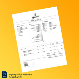 India Recode Studios Private Limited Tax Invoice Template in Word and PDF formats 2 page India Recode Studios Private Limited Tax Invoice Template in Word and PDF formats 2 page