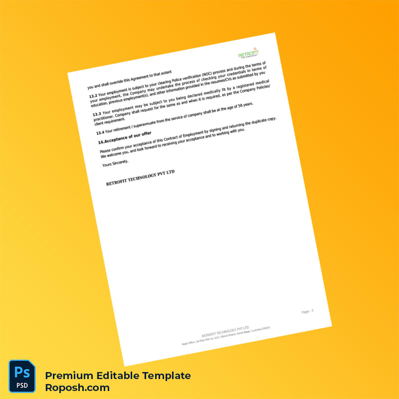 Customizable India Recruity Technology Pvt Ltd Appointment Letter Word & PDF Template 4 page Customizable India Recruity Technology Pvt Ltd Appointment Letter Word & PDF Template 4 page