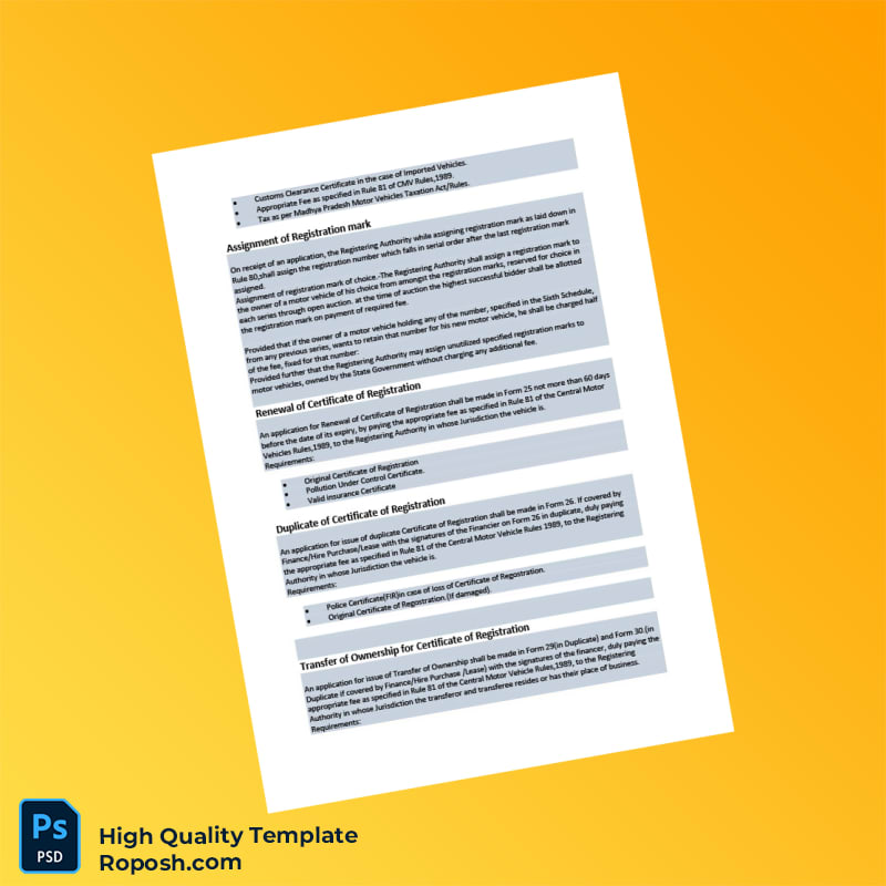 India Registering Authority Certificate of Registration Template in Word and PDF formats 4 page India Registering Authority Certificate of Registration Template in Word and PDF formats 4 page