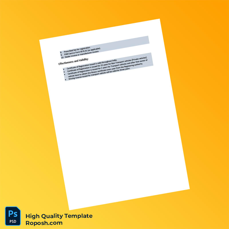 India Registering Authority Certificate of Registration Template in Word and PDF formats 4 page India Registering Authority Certificate of Registration Template in Word and PDF formats 4 page