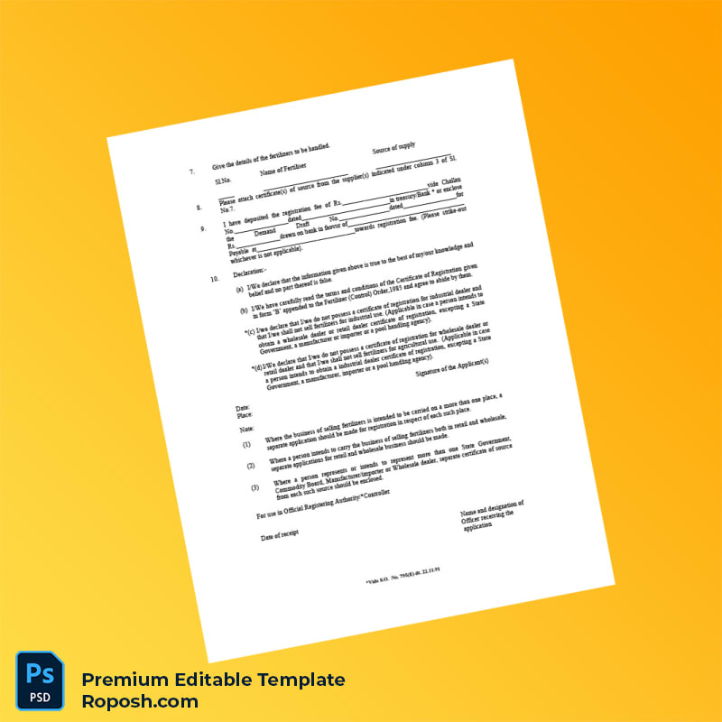 Customizable India Registering Authority Dealer s Certificate of Registration Editable Word & PDF Template 2 page Customizable India Registering Authority Dealer s Certificate of Registration Editable Word & PDF Template 2 page