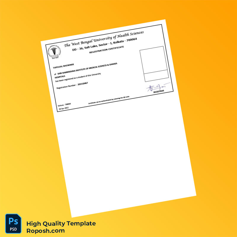 India Registrar Editable Registration Certificate Template in Word and PDF formats India Registrar Editable Registration Certificate Template in Word and PDF formats