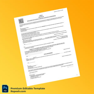 Customizable India Registration Authority Duplicate Certificate of Registration Editable Word & PDF Template