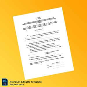 Customizable India Registration Authority Duplicate Vehicle Registration Certificate Editable Word & PDF Template 2 page